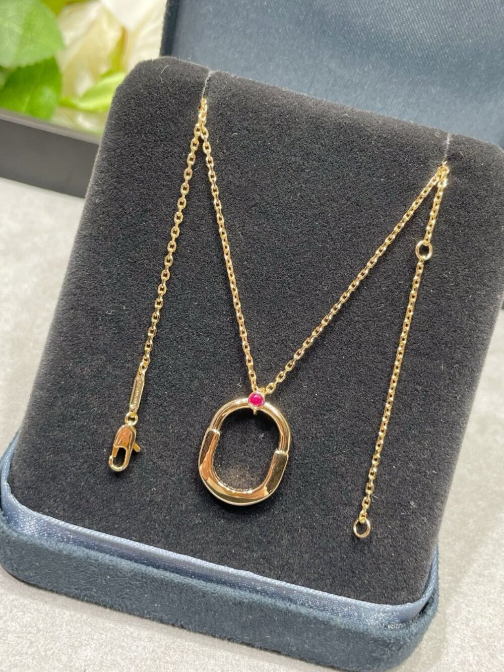 TF Small Lock Pink Diamond Necklace Authentic